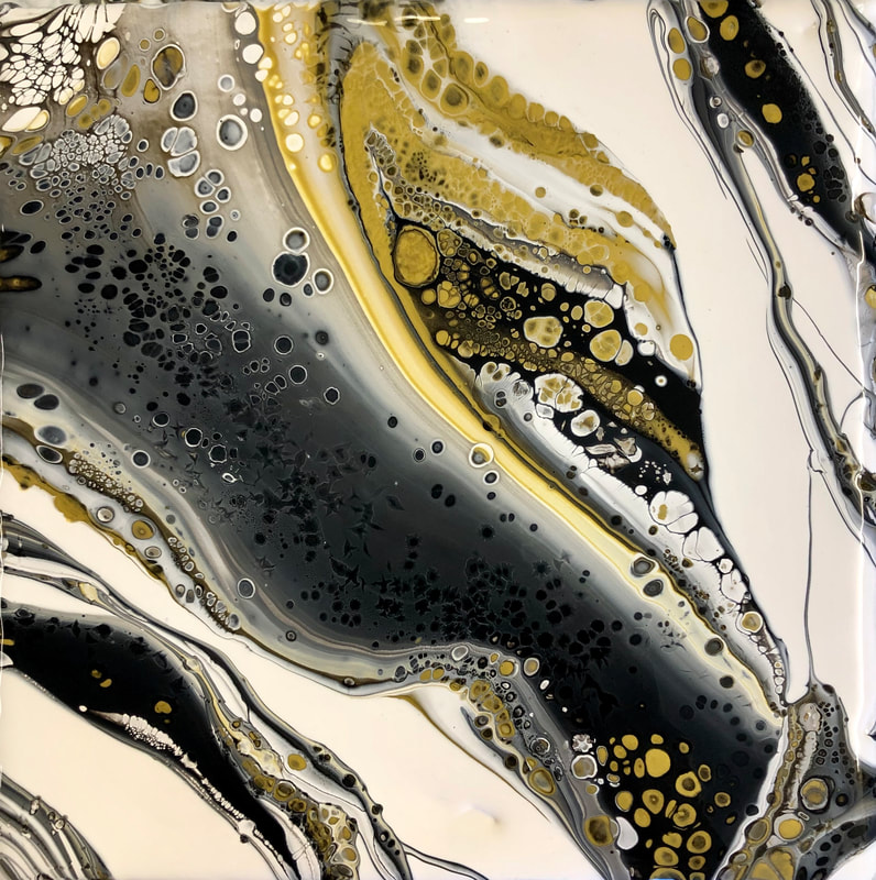Acrylic pour painting by Gayle Reichelt